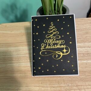 Elegant Black and Gold Merry Christmas Card